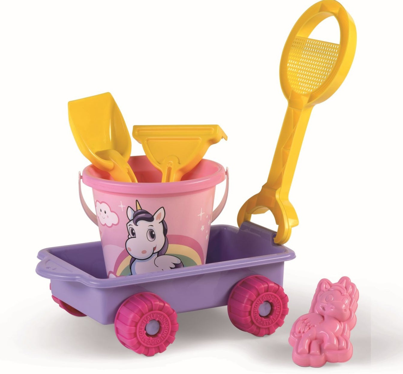 Sada na písek jednorožec s vozíkem