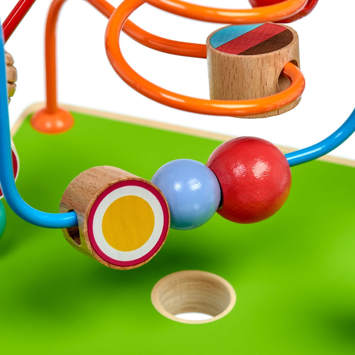 Lucy & Leo Dřevěná motorická kostka 5v1 s hodinami