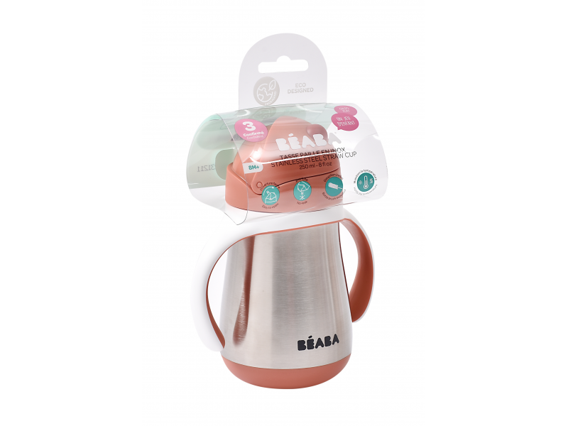 Hrnek termoizolační s brčkem nerez 250ml Terracotta