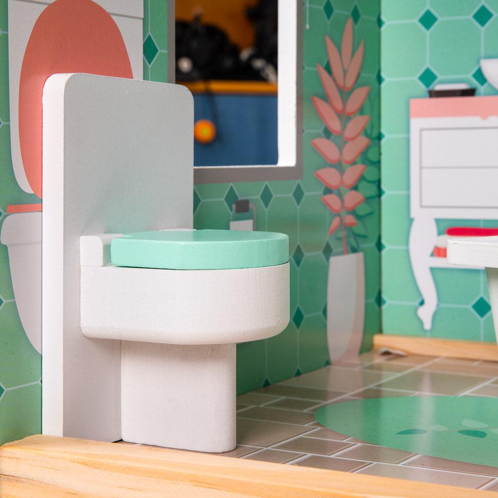 Dřevěný domeček pro panenky - pastelový 117cm