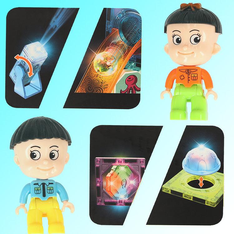 Svítící magnetická kuličková dráha 202 ks