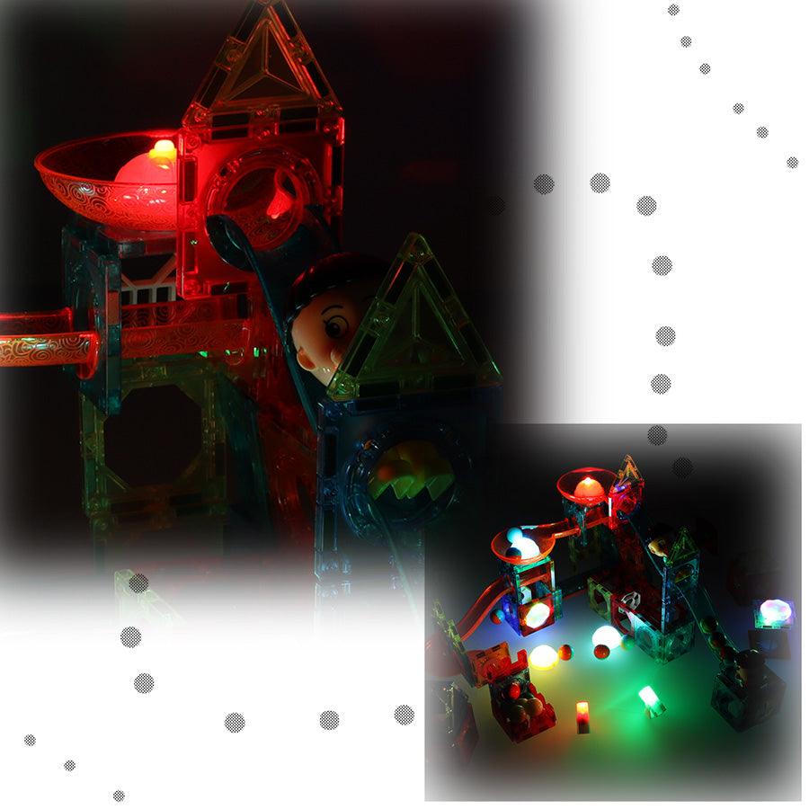 Svítící magnetická kuličková dráha 202 ks