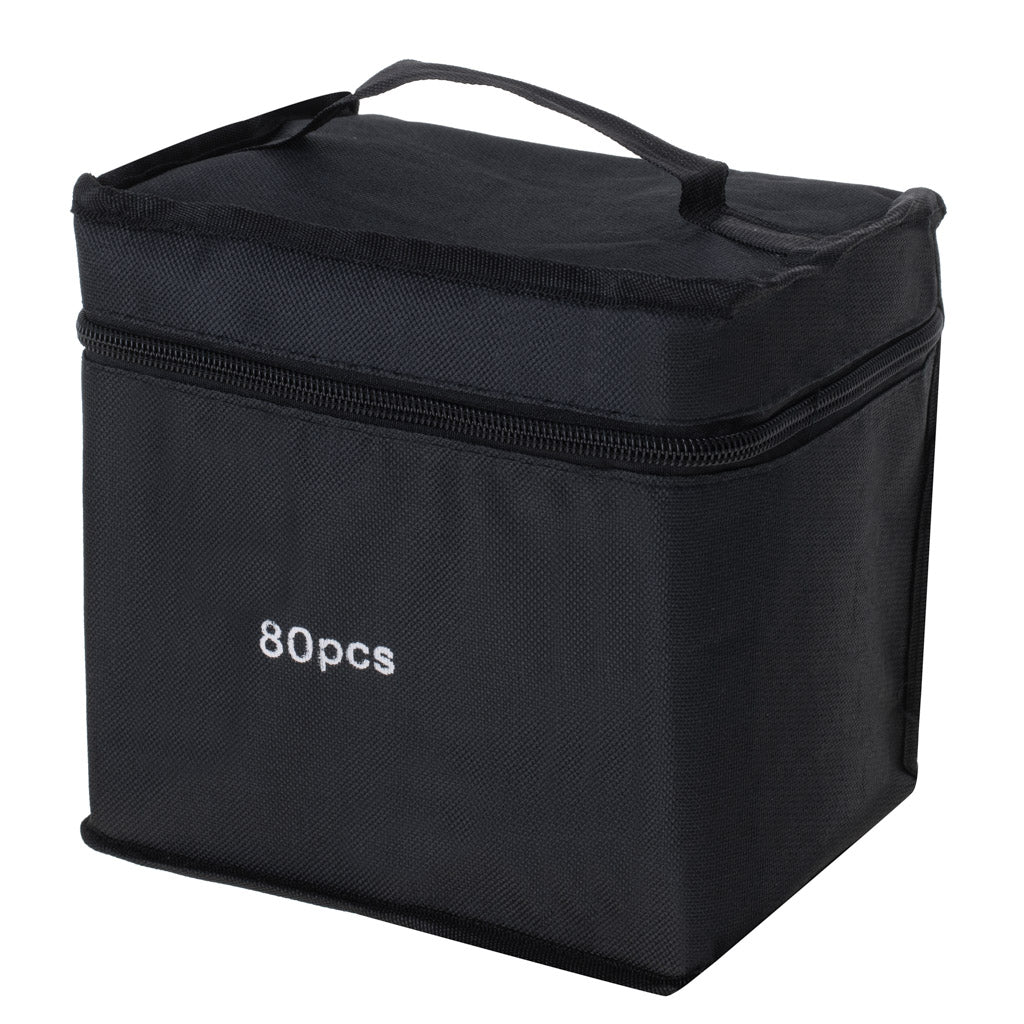 Oboustranné alkoholové fixy v pouzdře – 80 barev + plastový stojánek