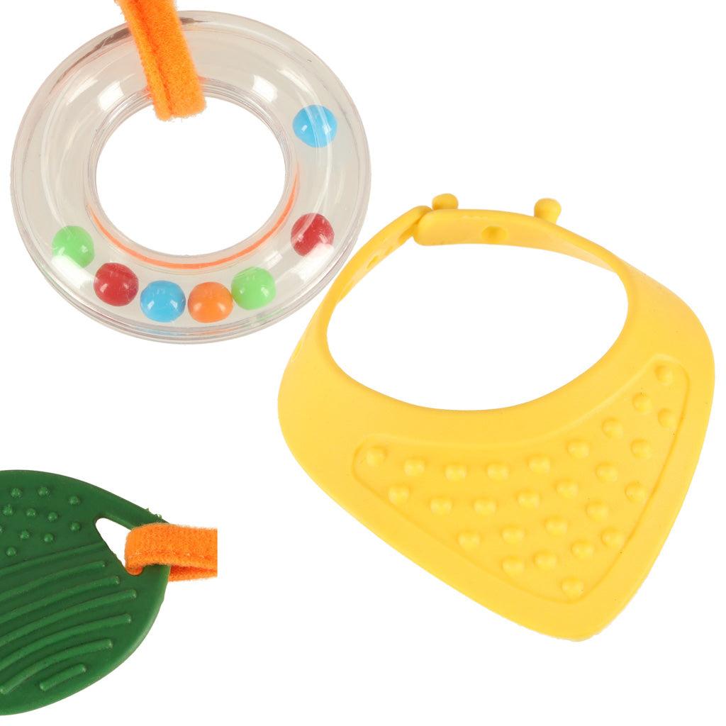 Liška - smyslový závěsný plyšák na kočárek