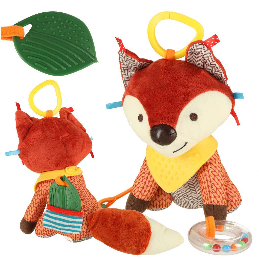 Liška - smyslový závěsný plyšák na kočárek