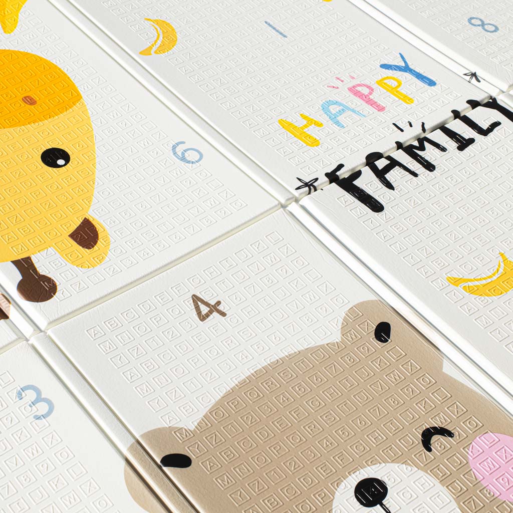 Vzdělávací skládací oboustranná pěnová podložka 179x198 zvířata/ulice