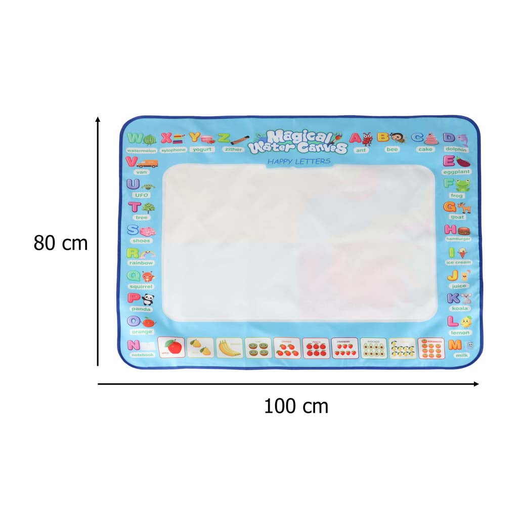 Vodní malovací podložka s příslušenstvím – 100 × 80 cm, abeceda