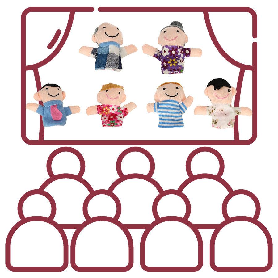 Sada 6 prstových plyšových maňásků