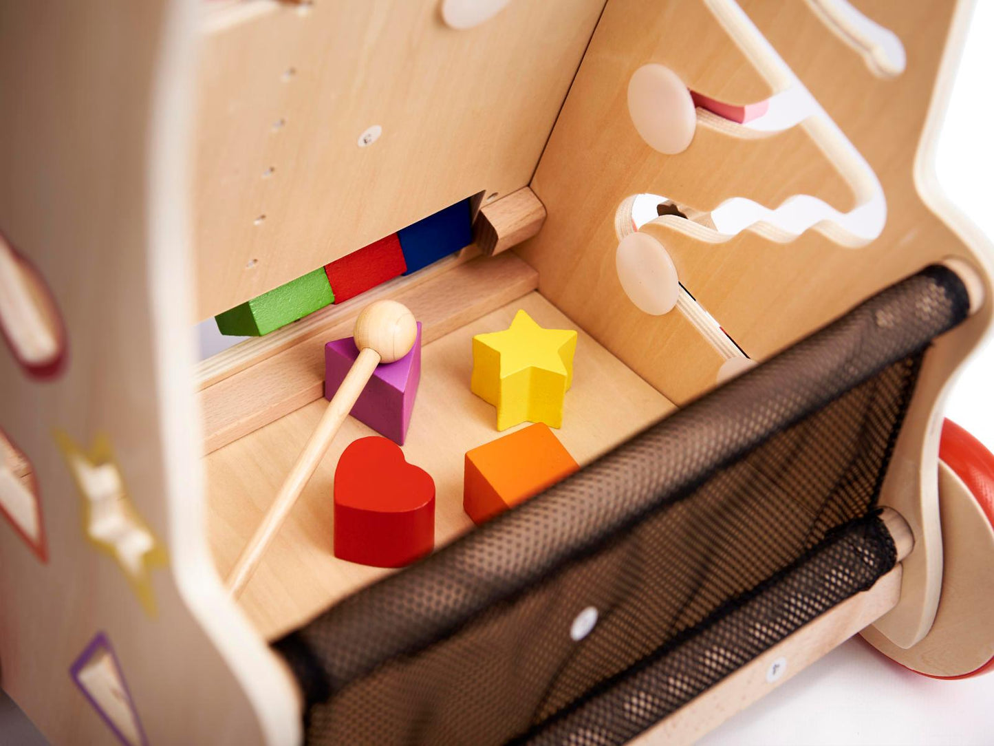 Dřevěné vzdělávací chodítko s výukovými prvky 6v1