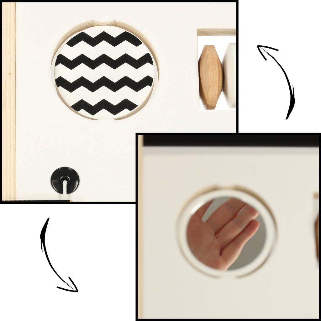 Dřevěné chodítko s třídičem tvarů