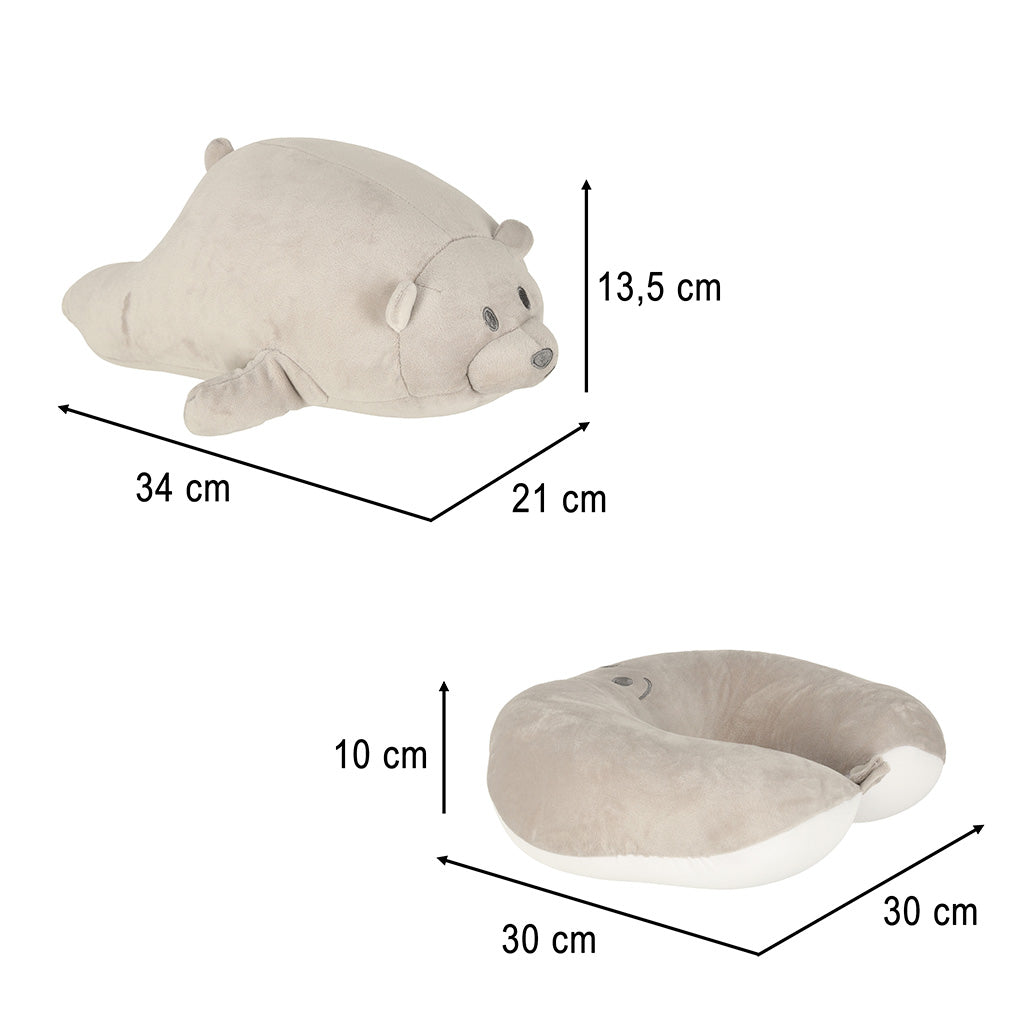 Cestovní polštářek 2v1 pod krk (medvídek)