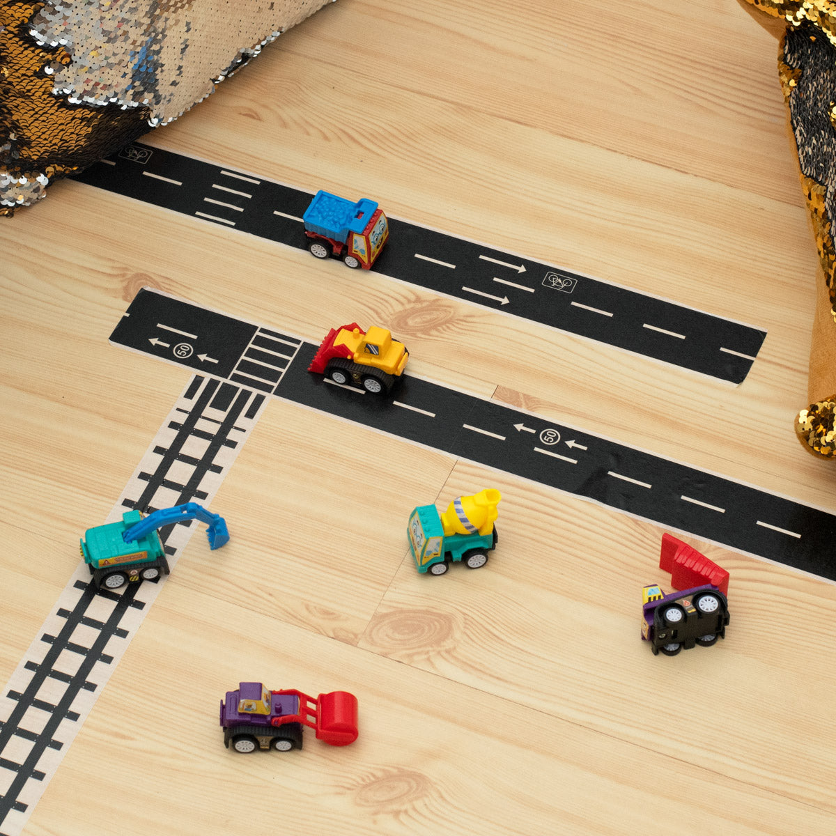 Sada stavebních autíček s pohonem – 6 ks