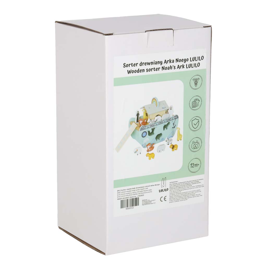 Dřevěný sorter Lulilo – Noemova archa se zvířátky (20 dílů)