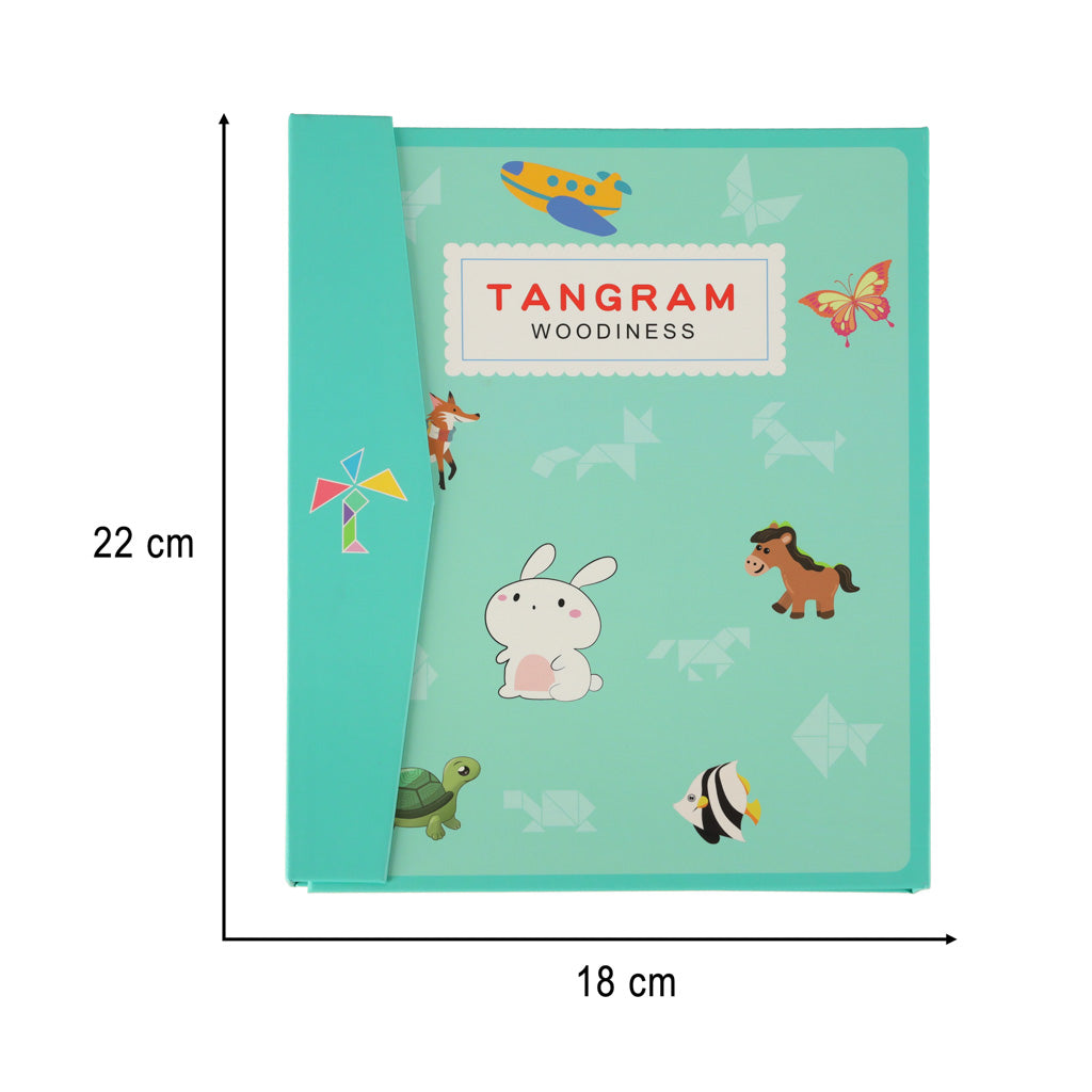 Tangram - magnetické 3D puzzle s dřevěnými dílky