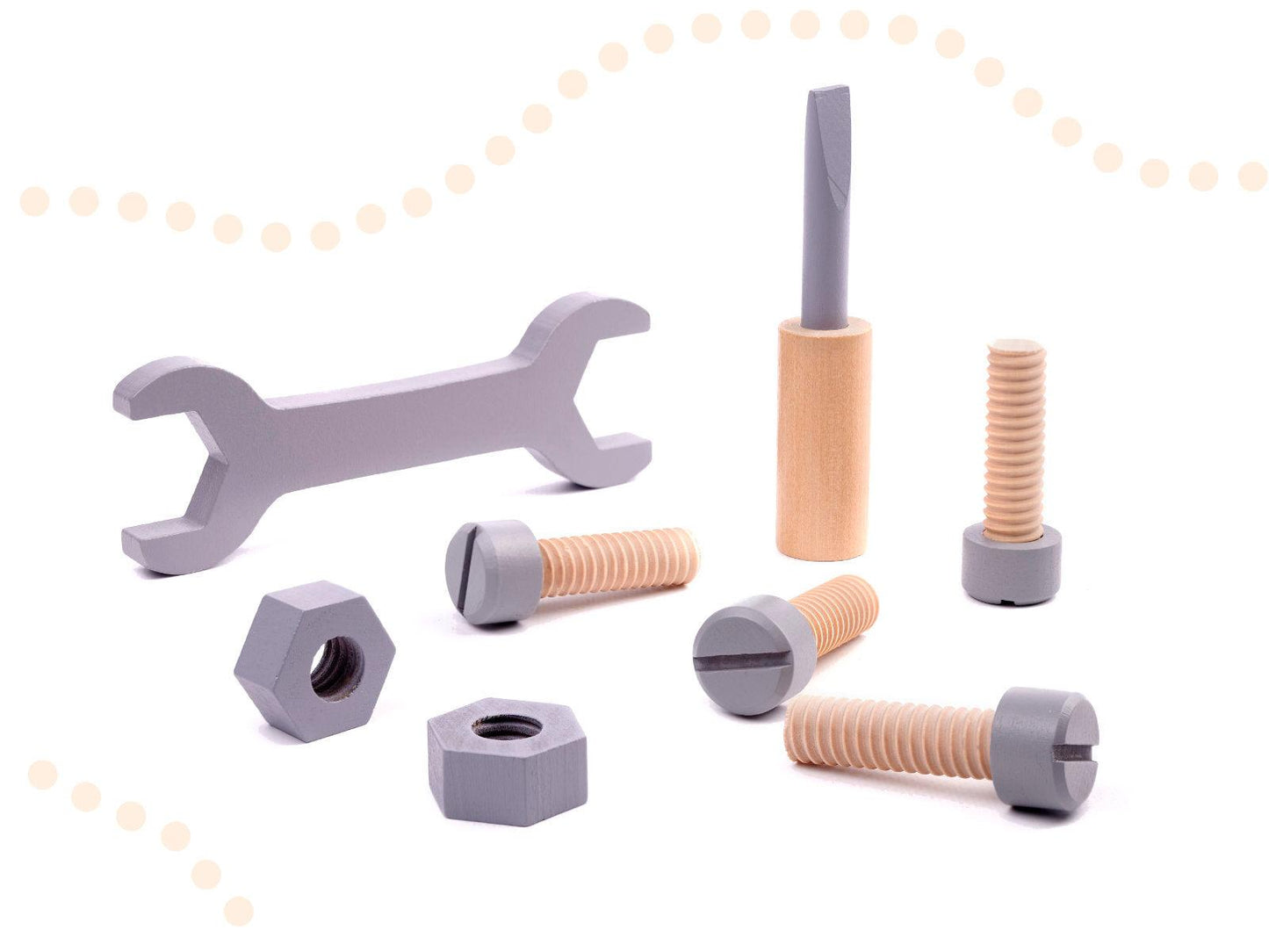 Dřevěná dílna DIY set s nářadím