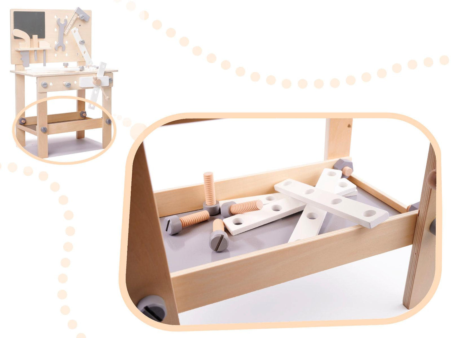 Dřevěná dílna DIY set s nářadím