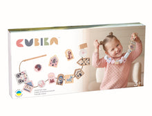 CUBIKA Pastel 16013 Navlékací pohádka - navlékací set - 13 dřevěných dílů a 8 předloh