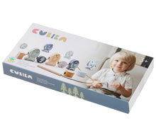 CUBIKA Pastel 16020 Navlékací ryby a mořští živočichové - navlékací set - 13 dřevěných dílů a 8 předloh