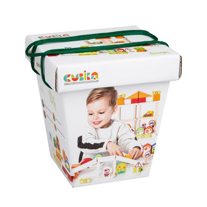 CUBIKA Doprava ve městě - dřevěná stavebnice 55 dílů