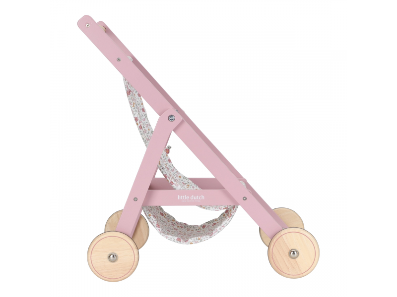 Kočárek pro panenky golfky dřevěné Pink