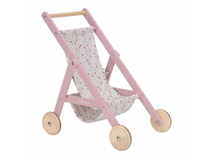 Kočárek pro panenky golfky dřevěné Pink