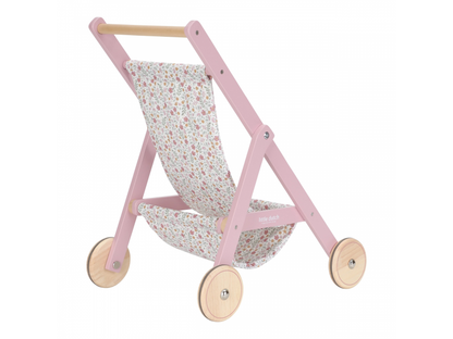 Kočárek pro panenky golfky dřevěné Pink