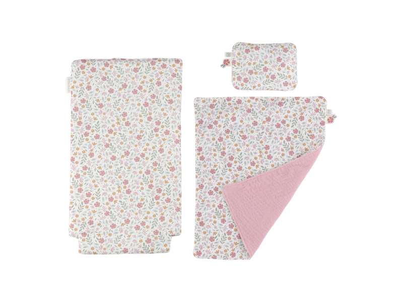 Kočárek pro panenky dřevěný s peřinkou Pink