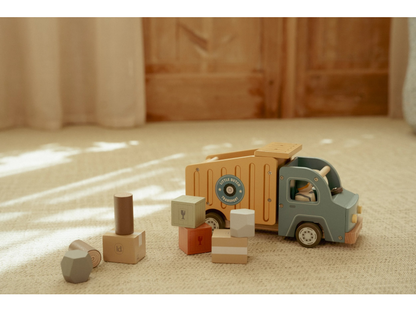 Náklaďák se sklápěčkou dřevěný