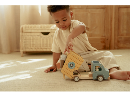 Náklaďák se sklápěčkou dřevěný