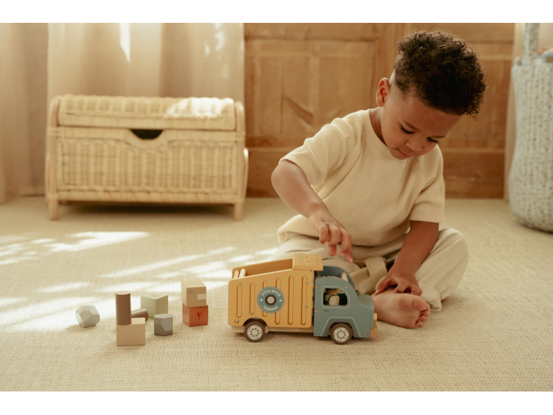 Náklaďák se sklápěčkou dřevěný