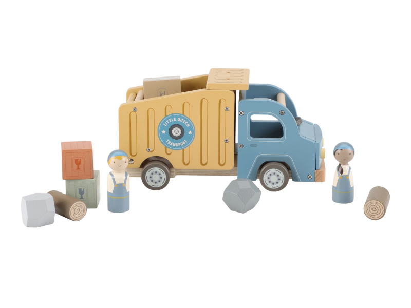 Náklaďák se sklápěčkou dřevěný