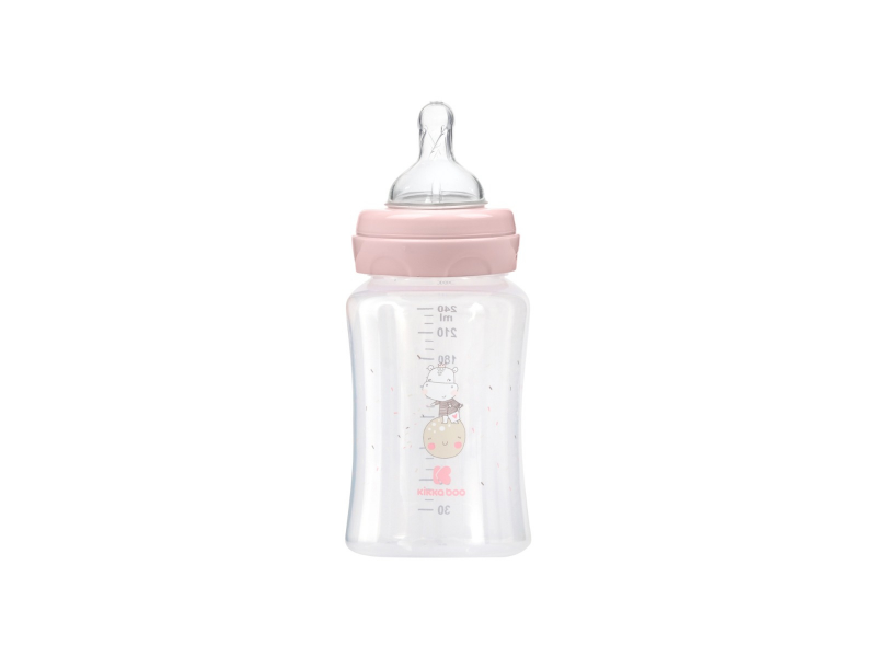 Kojenecká láhev 240ml 3m+ Hippo Dreams Pink