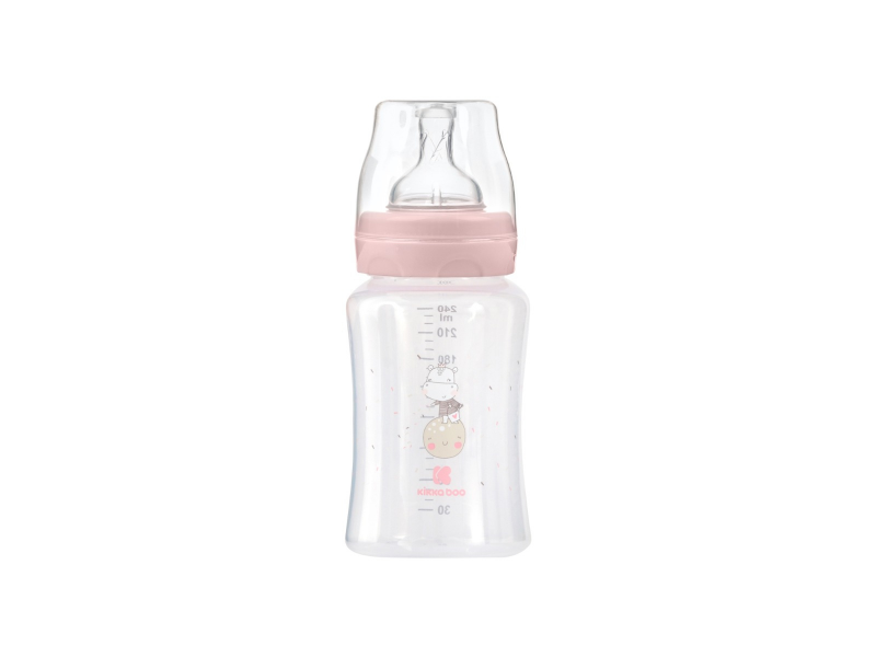 Kojenecká láhev 240ml 3m+ Hippo Dreams Pink