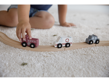 Vláčkodráha dřevěná - Set autíček