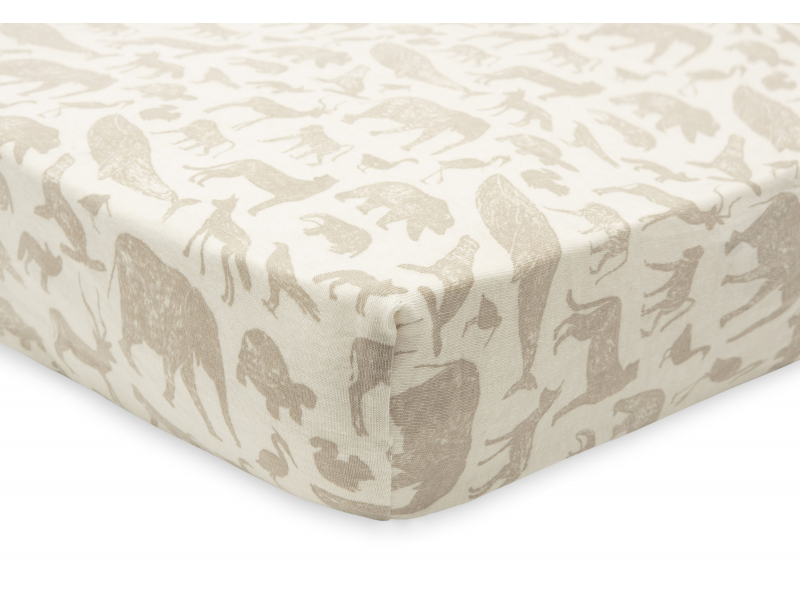 Prostěradlo napínací 120x60 cm Animals Nougat