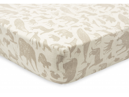 Prostěradlo napínací 120x60 cm Animals Nougat