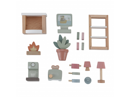 Sada doplňků do domečku pro panenky dřevěná