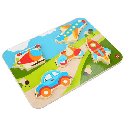 Lucy & Leo 229 Dopravní prostředky - dřevěné vkládací puzzle 6 dílů