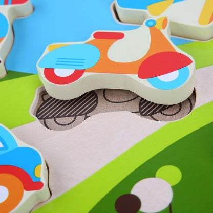 Lucy & Leo 229 Dopravní prostředky - dřevěné vkládací puzzle 6 dílů