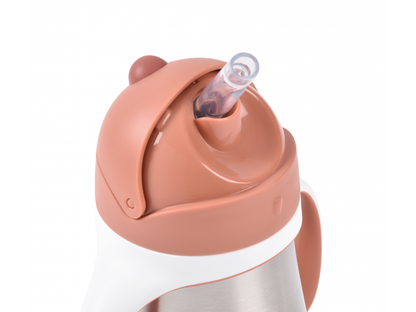 Hrnek termoizolační s brčkem nerez 250ml Terracotta