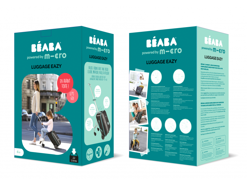 Kufr na kolečkách se sedátkem Eazy Green Blue