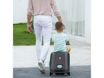 Kufr na kolečkách se sedátkem Eazy Green Blue