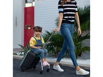 Kufr na kolečkách se sedátkem Eazy Green Blue