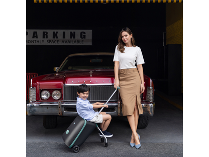 Kufr na kolečkách se sedátkem Eazy Green Blue