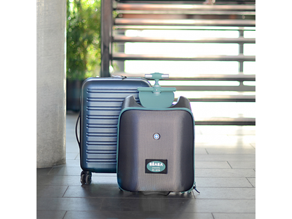 Kufr na kolečkách se sedátkem Eazy Green Blue