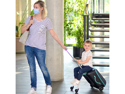 Kufr na kolečkách se sedátkem Eazy Green Blue