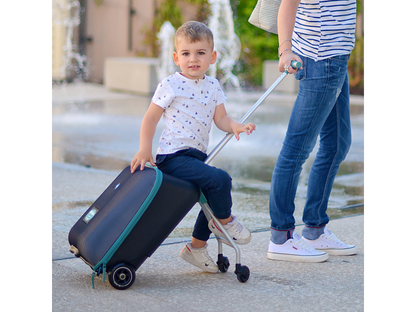 Kufr na kolečkách se sedátkem Eazy Green Blue