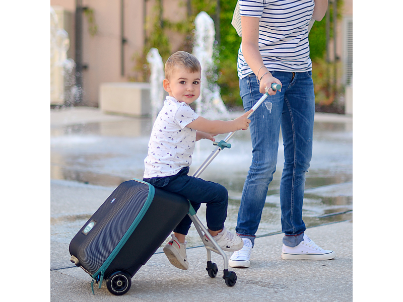 Kufr na kolečkách se sedátkem Eazy Green Blue