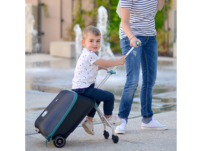 Kufr na kolečkách se sedátkem Eazy Green Blue