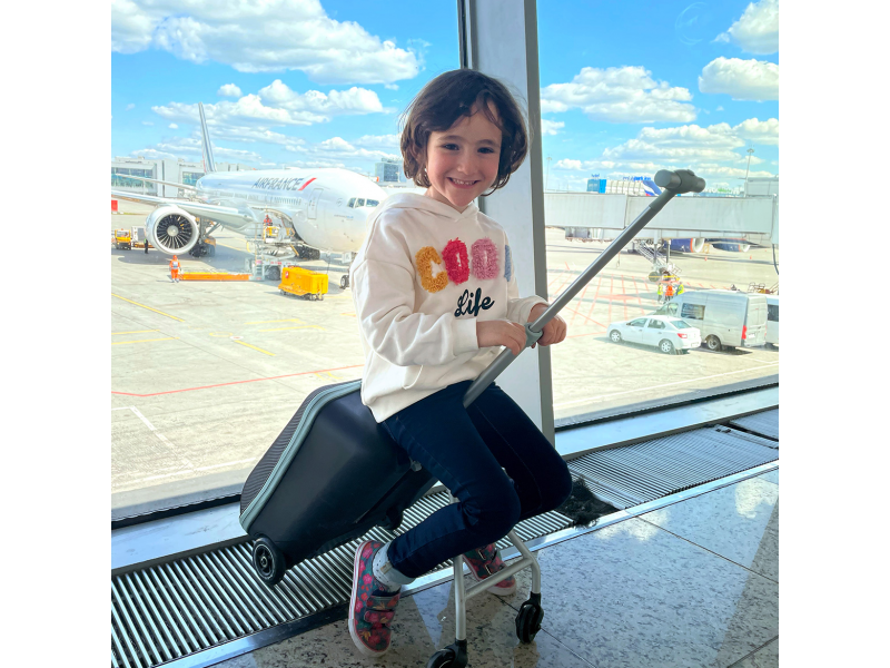 Kufr na kolečkách se sedátkem Eazy Green Blue